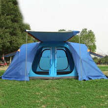 Load image into Gallery viewer, Upgraded version!6-8 people fully automatic camping family large two-bedroom with plus snow skirt in green and blue color