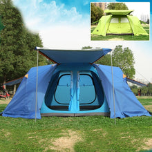 Load image into Gallery viewer, Upgraded version!6-8 people fully automatic camping family large two-bedroom with plus snow skirt in green and blue color
