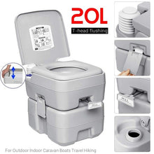 Load image into Gallery viewer, 20L Outdoor Portable Camping Toilet Caravan Travel Camp Boating Fishing Flush
