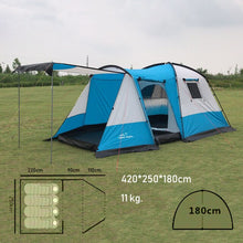 Load image into Gallery viewer, Tent 4 seater camping steel double layer tourist tent
