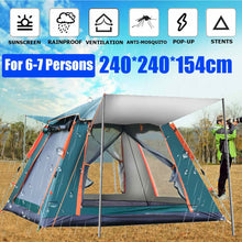 Load image into Gallery viewer, 6-7 People Large Tent Quick Setup Family Tent Outdoor Camping tent foldable folding tents two layer backpack tents sunshade
